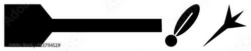 Vector Black arrow pointing right with exclamation mark and broken .