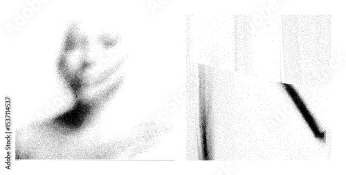 Vector Abstract hand gesture and geometric shapes .