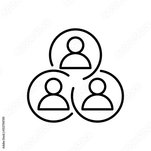 Line icon of diversity, equality, acceptance, differences, etc. Editable stroke