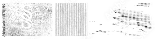 Vector Abstract vector arrangement of scattered dots and lines forming geometric shapes.