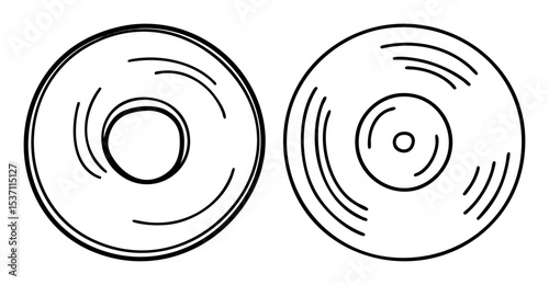 Vector Rotating circular diagrams with concentric lines illustrate dynamic movement.