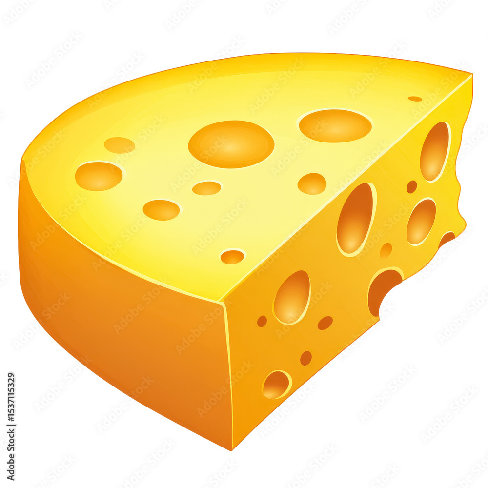 Fototapeta premium A Slice of Golden Delicious Cheese