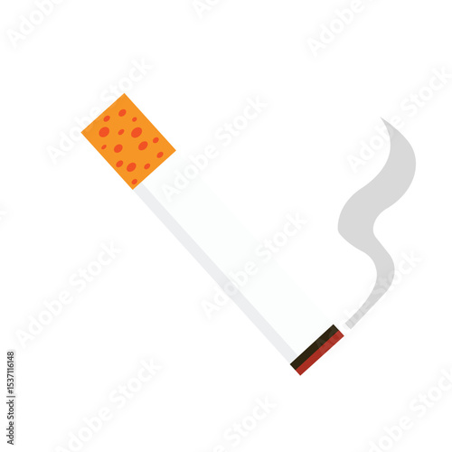 Cigarette simple illustration Smoke icon Tabacco concept sign in vector flat