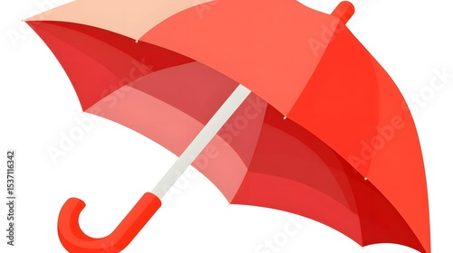 Red Umbrella Illustration Rainy Day Protection Graphic Design