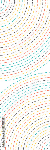 White abstract background with colorful circle dotted lines radial. technology hi-tech futuristic template. Vector illustration.