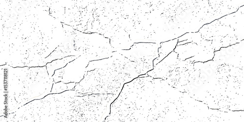 "Grunge black cracks on white distressed surface, perfect for abstract backgrounds, overlays, and creating aged or damaged effects"