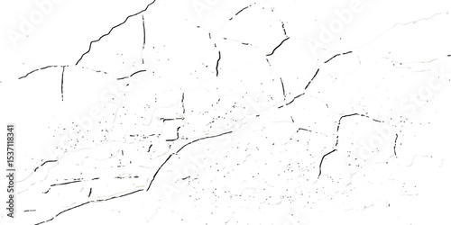 "Grunge black cracks on white distressed surface, perfect for abstract backgrounds, overlays, and creating aged or damaged effects"