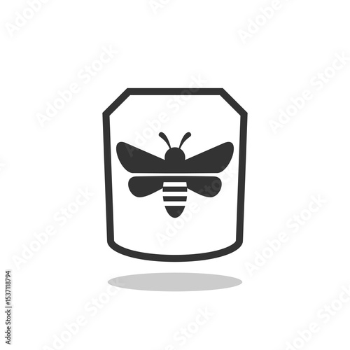 Protect bee icon with shadow