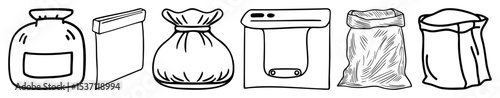 Vector Assortment of personal care product containers in a linear .
