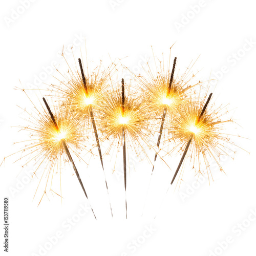  Sparkler Isolated on Transparent Background