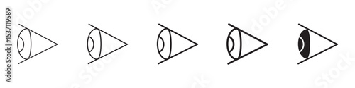 Eye side icons in black outline, solid and colored style