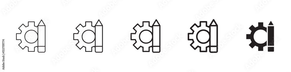 Customize settings icons in black outline, solid and colored style Customize settings icons in black outline, solid and colored style