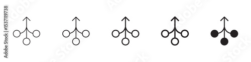 Consolidation icons in black outline, solid and colored style