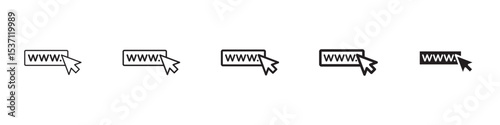 Url icons in black outline, solid and colored style