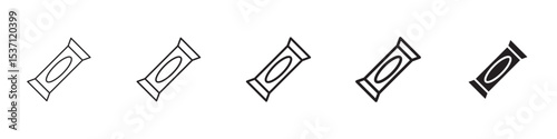 Candy-bar icons in black outline, solid and colored style