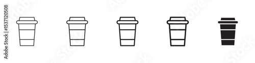 Togo Cup icons in black outline, solid and colored style