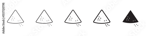 Mound icons in black outline, solid and colored style