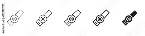 Kazoo icons in black outline, solid and colored style