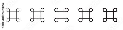 Command icons in black outline, solid and colored style