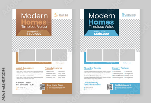 Real Estate Flyer Template for Home Sale Promotion leaflet
