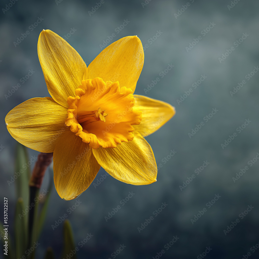 Fototapeta premium A bright yellow daffodil.