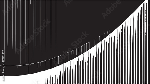 Metal industrial black and white striped background with a vintage texture and line design