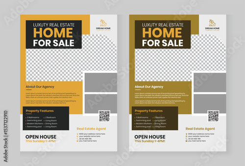 Real Estate Flyer Template for Home Sale Promotion leaflet