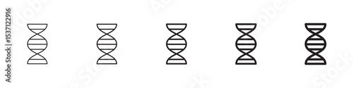 DNA icons in black outline, solid and colored style