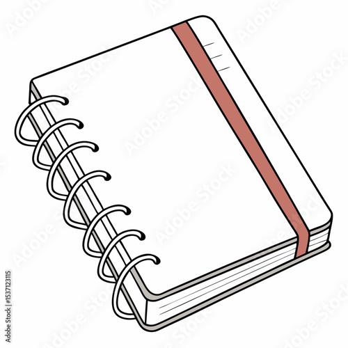 Spiral bound notebook blank pages design template