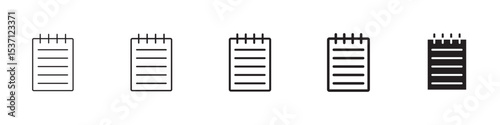 Memo Pad icons in black outline, solid and colored style