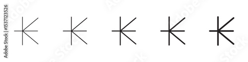 Kip icons in black outline, solid and colored style
