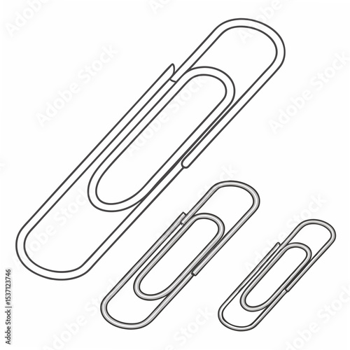 Professional paper clips isolated transparent background