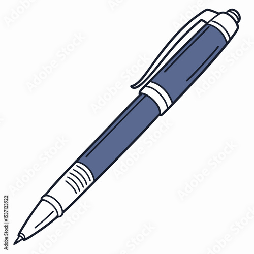 Blue pen illustration office supply stationery writing tool