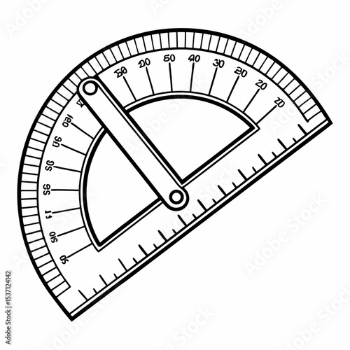 Professional protractor illustration isolated on white background