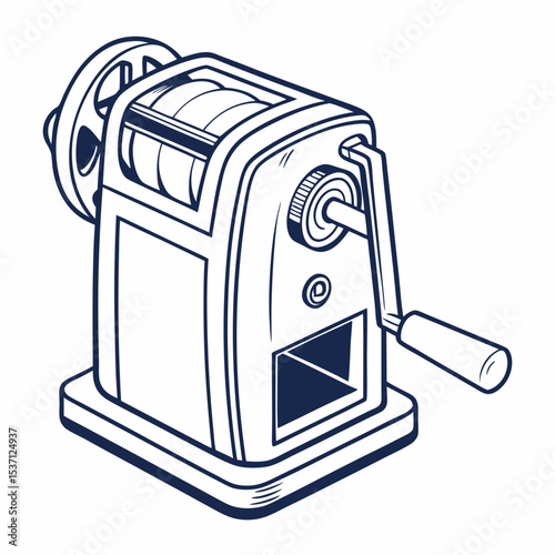 Vintage hand crank pencil sharpener illustration
