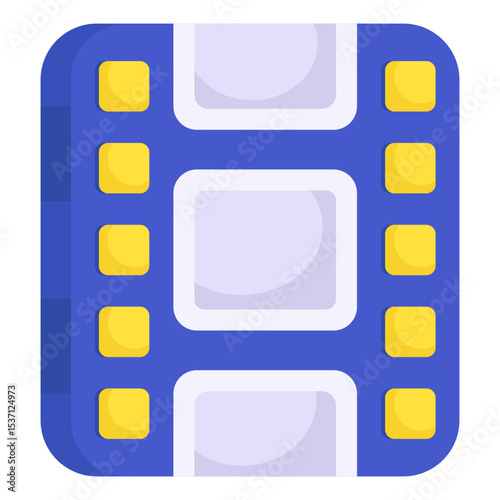 Filmstrip Icon Video Media Production Film Frame Sequence Movie Reel Cinema Industry Symbol Flat Design Vector
