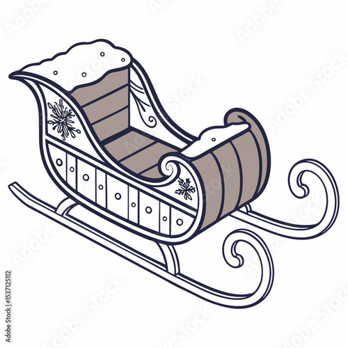 Elegant ornate christmas sleigh winter holiday design