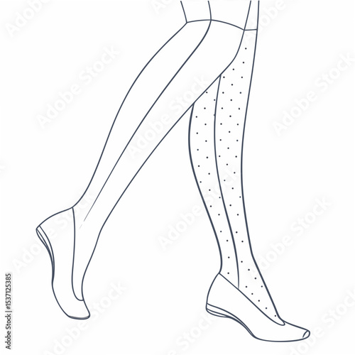 Elegant woman legs in stylish flats, transparent cutout