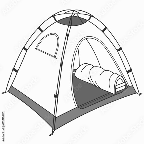One person dome tent camping outdoors sleeping bag