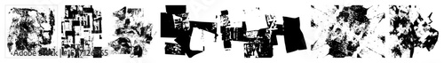 Vector Abstract black elements create a dynamic fragmented composition.