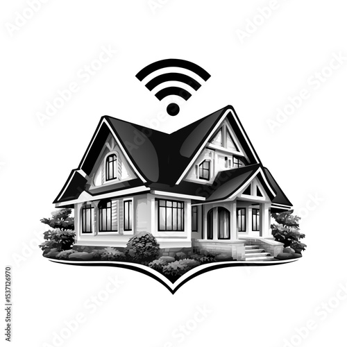 Home automation network icon vector style stock victor