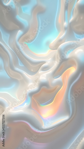 abstract blue background. Iridescent pearl white with rainbow sheen Opales