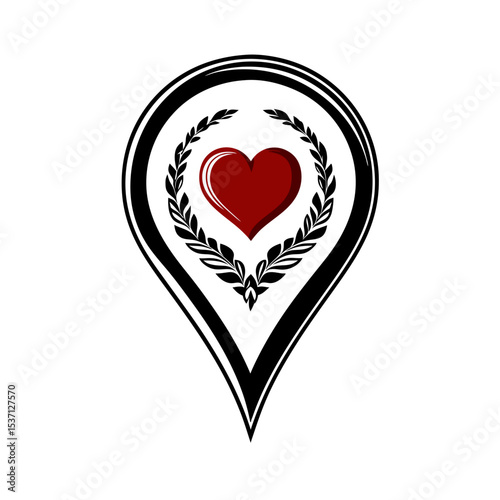 Love destination map pointer icon stock vector