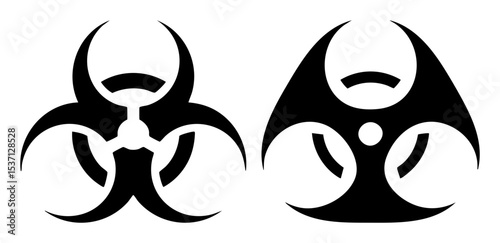 Vector Distinct Biohazard Symbols in Black Vector