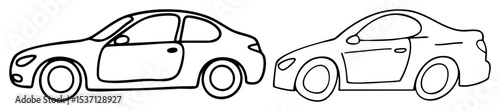 Vector Two sleek automobile illustrations showcase modern vehicle designs.