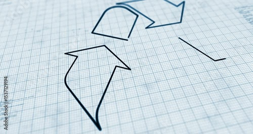 Recycling contour and outline 3d symbol on project scheme background