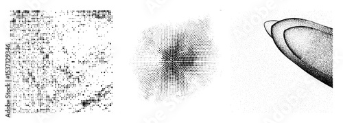 Vector Abstract dotted depict a hand eye and data stream.