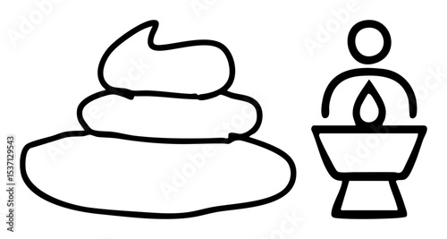 Vector Toilet and Feces Illustrates Sanitation and Waste Disposal.