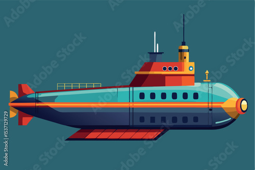 Colorful submarine design showcases modern underwater exploration