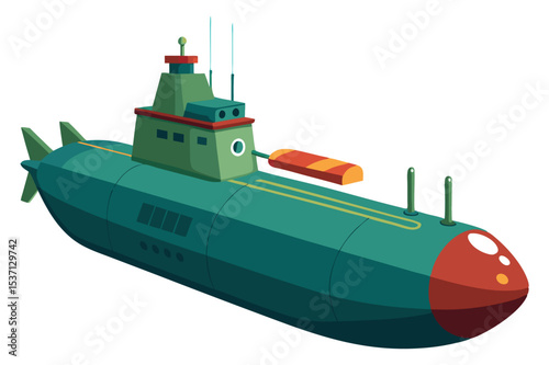 Submarine navigation in deep waters showcasing high-tech design and vibrant colors